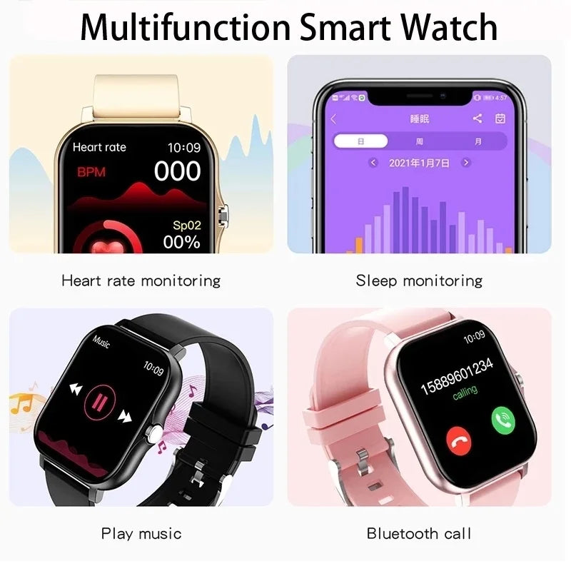 2023 Neue Bluetooth-Smartwatch mit Anruffunktion für Herren, 1,69" Voll-Touch, Fitness-Tracker, IP67 wasserdichte Smartwatch für Männer und Frauen