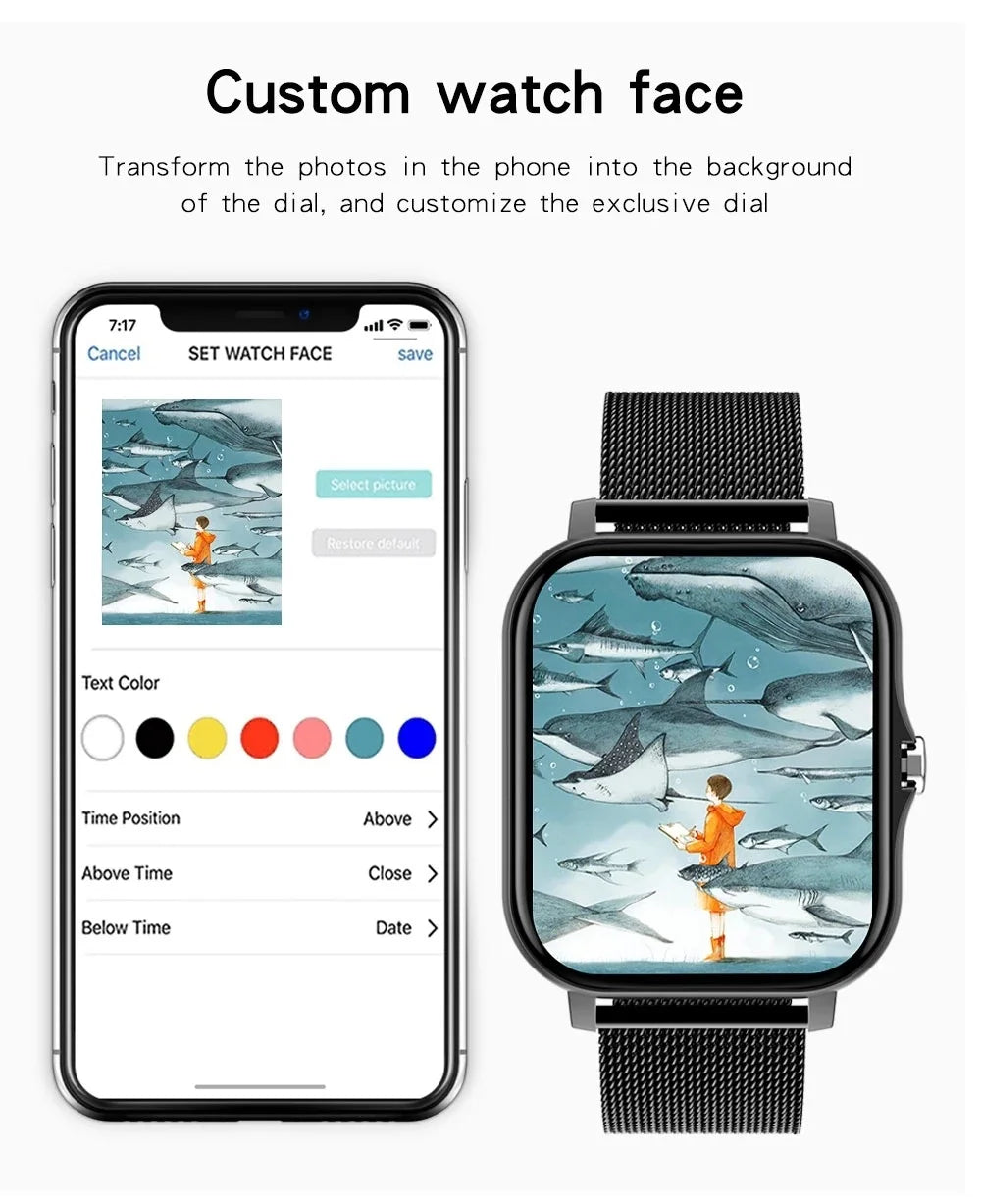 2023 Neue Bluetooth-Smartwatch mit Anruffunktion für Herren, 1,69" Voll-Touch, Fitness-Tracker, IP67 wasserdichte Smartwatch für Männer und Frauen