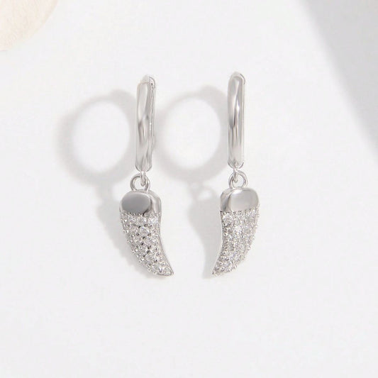 925 Sterling Silber Zirkonia-Chili-Ohrringe